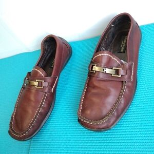 Structure Marathon Mens Leather Lined Slip On Loafers Brown 9.5M